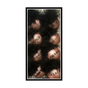 Luxury Rose Pink/Black Matte Designer Set of 8